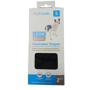 NEW 1 Washable Dog Diaper Small Dog 8-15 lb in heat incontinence Travel BLACK